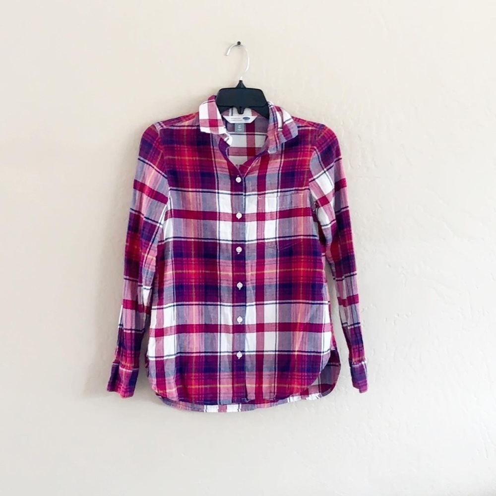 🌿Final Sale Old Navy Pink Plaid Button Up Shirt
